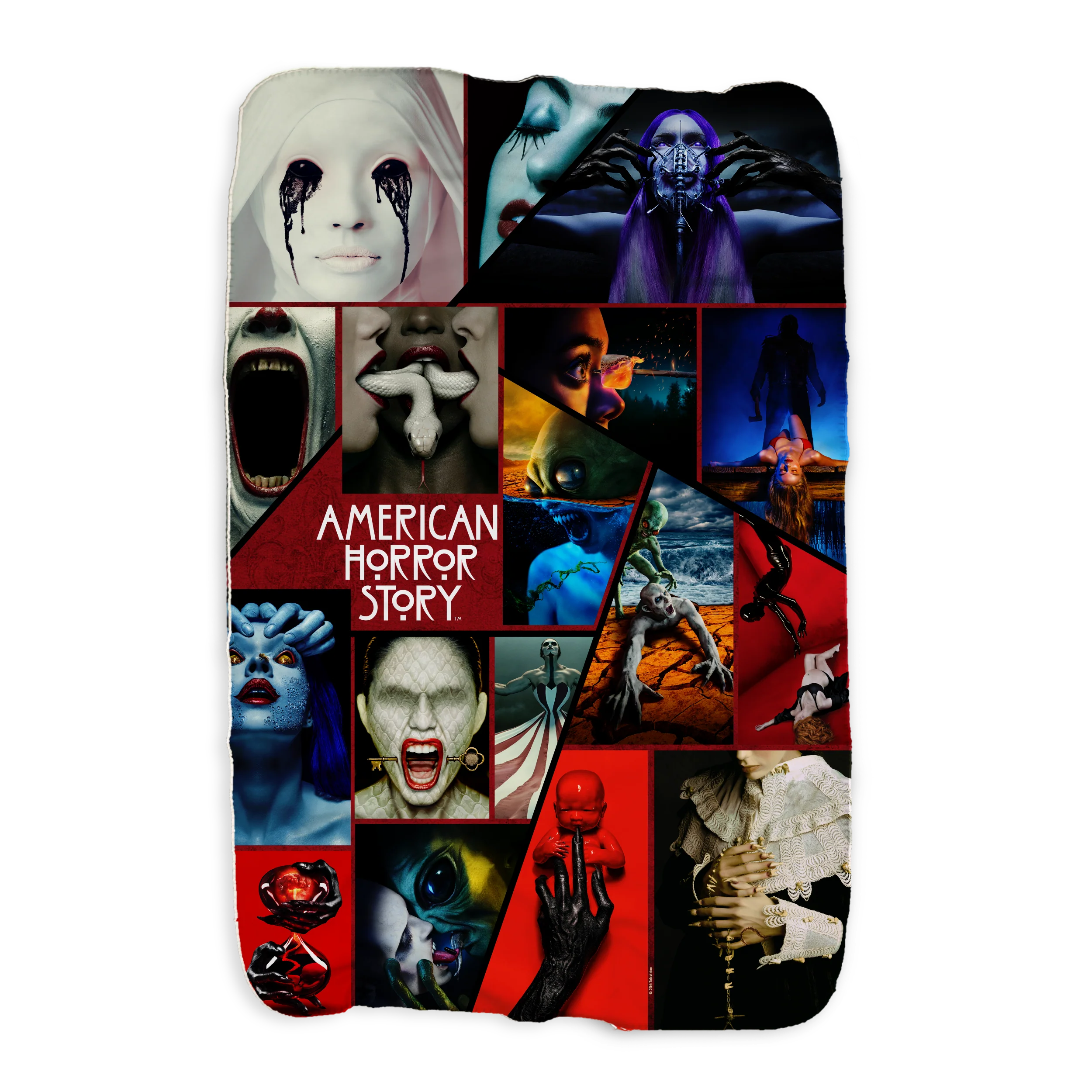 American Horror Story Key Art Mash Up Sherpa Blanket - Image 3