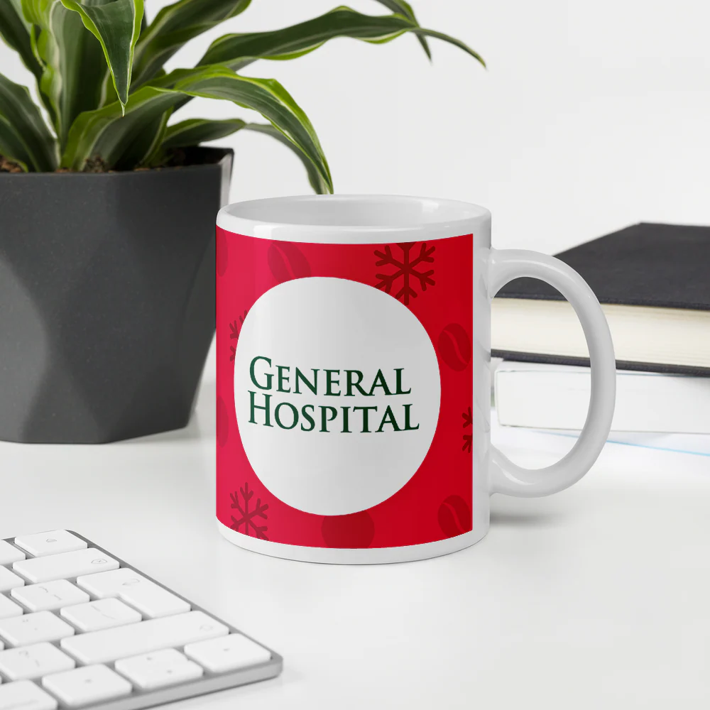 General Hospital Corinthos Coffee Snowflake White Mug - Image 7