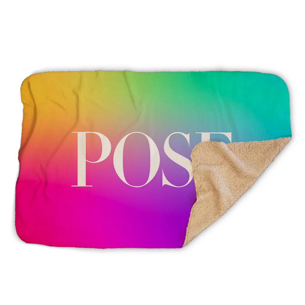 POSE Black & White Logo Sherpa Blanket - Image 3