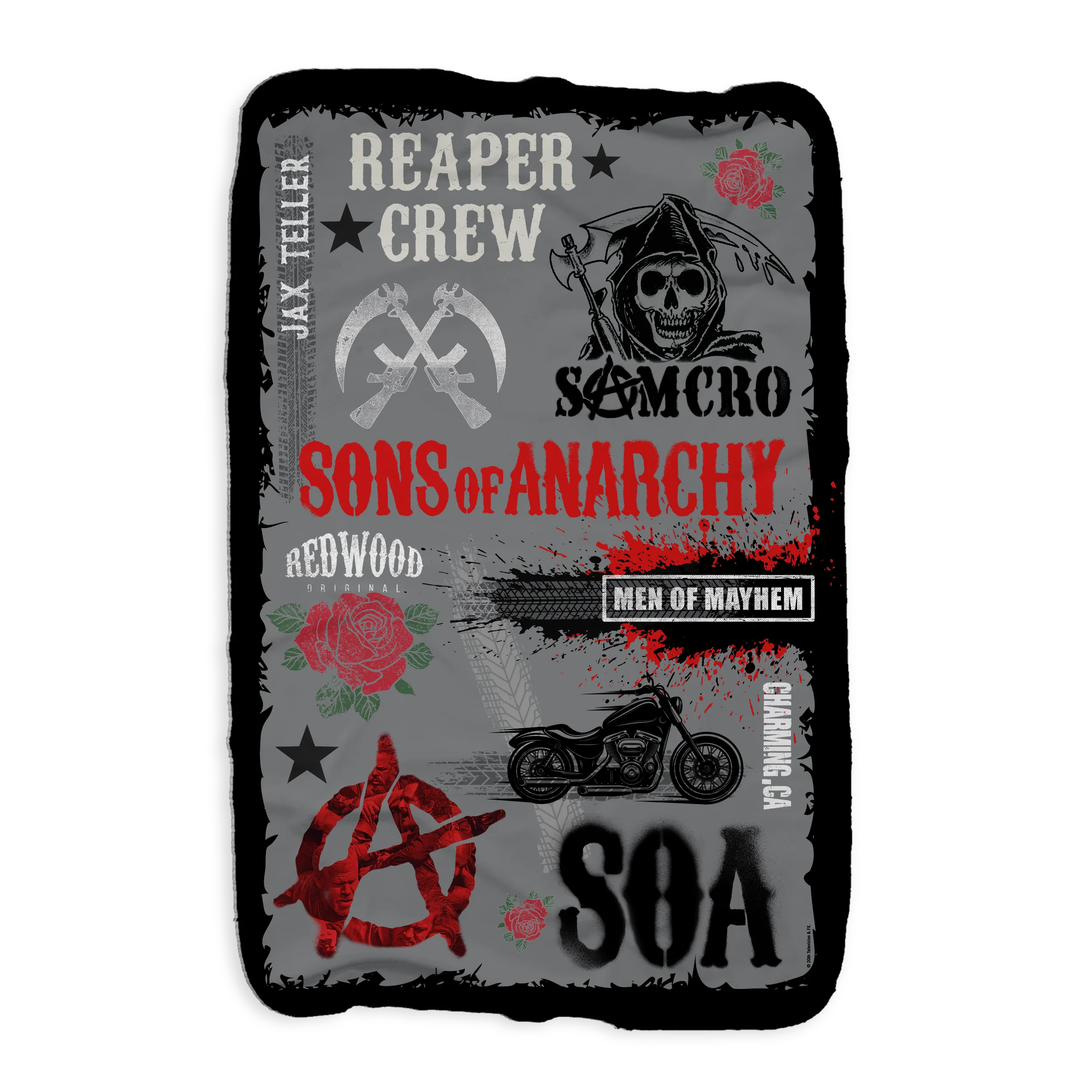 Sons of Anarchy Mash Up Sherpa Blanket - Image 3